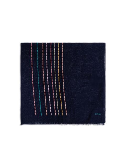 Paul Smith fringed embroidered scarf