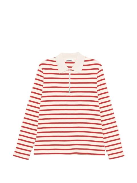 Jil Sander striped zip polo shirt