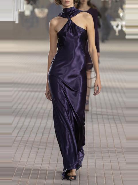 THE ATTICO Twist-Front Satin Gown purple