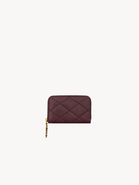 SAINT LAURENT CASSANDRE BIJOU CHANGE PURSE IN GRAIN DE POUDRE LEATHER