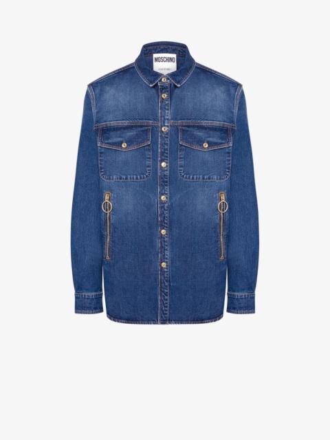 Moschino RING PULLER STRETCH DENIM SHIRT