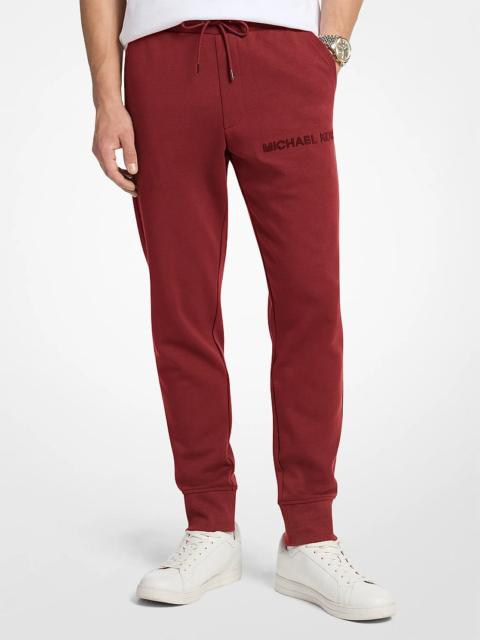 MICHAEL KORS Embossed Logo Cotton Blend Joggers