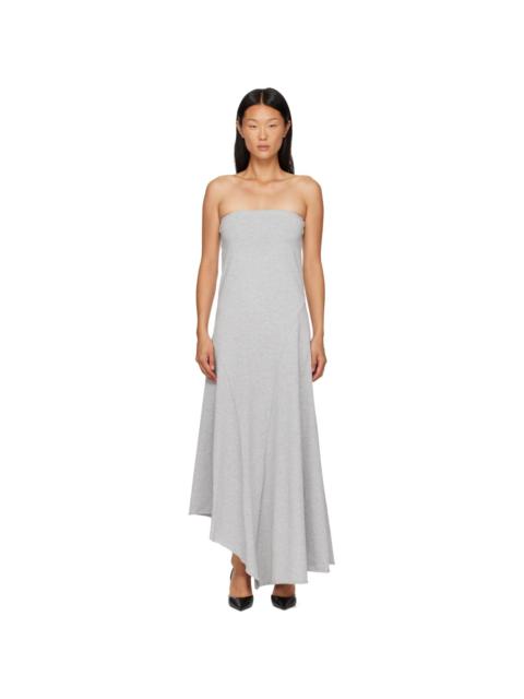 ST. AGNI Gray Strapless Cotton Jersey Midi Dress