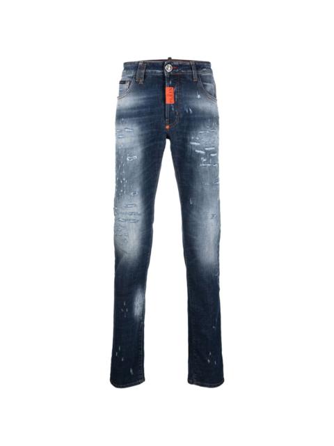 PHILIPP PLEIN distressed skinny-cut jeans
