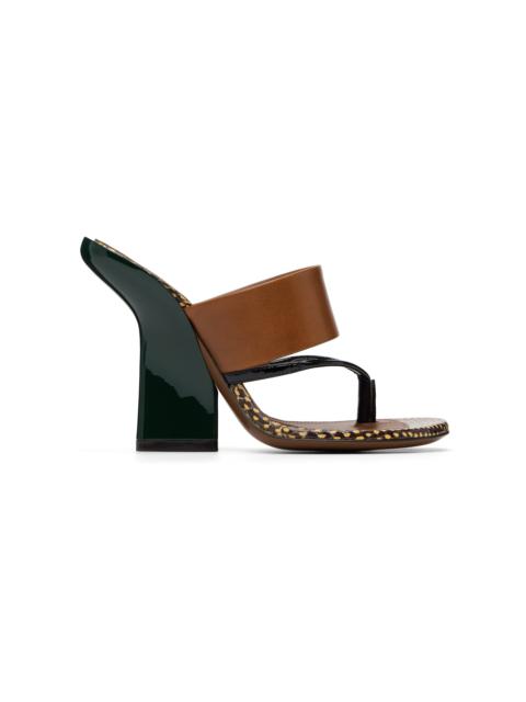 Dries Van Noten Brown Leather Heeled Sandals