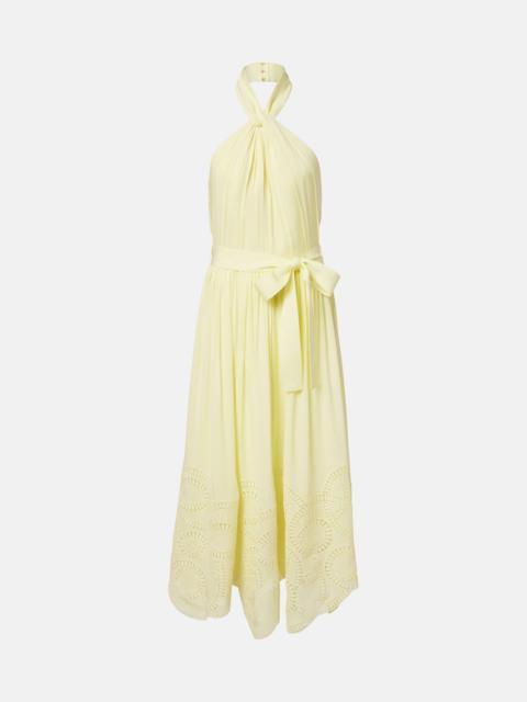 ELIE SAAB Halterneck silk-blend midi dress