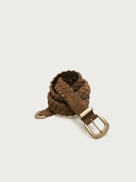 J.CREW Western braided belt in Italian suede