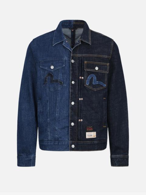 EVISU DAICOCK INSERTED 2-TONE DENIM JACKET