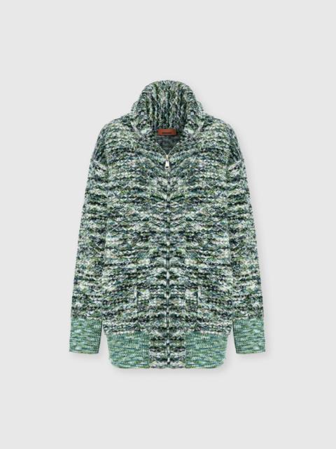 Missoni Oversized full-zip cardigan with 3D construction