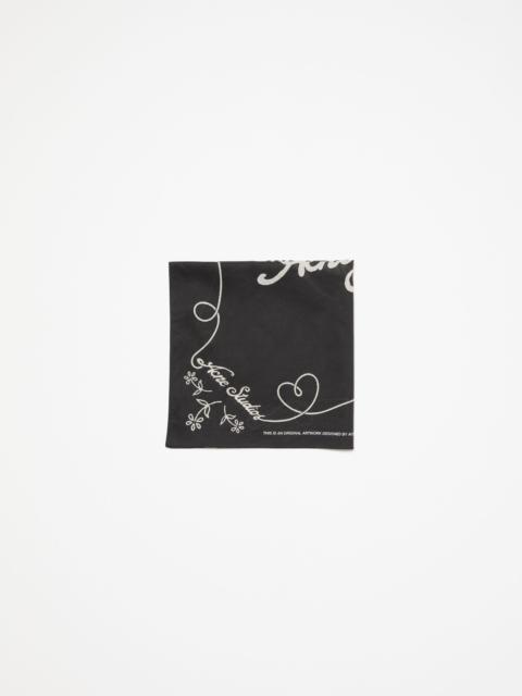 Light print scarf - Black/white