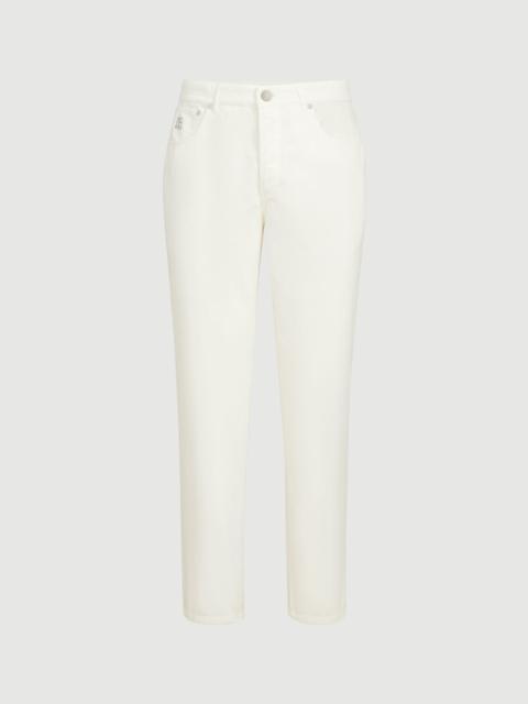 Brunello Cucinelli Garment-dyed five-pocket Italian fit trousers in cotton narrow wale corduroy