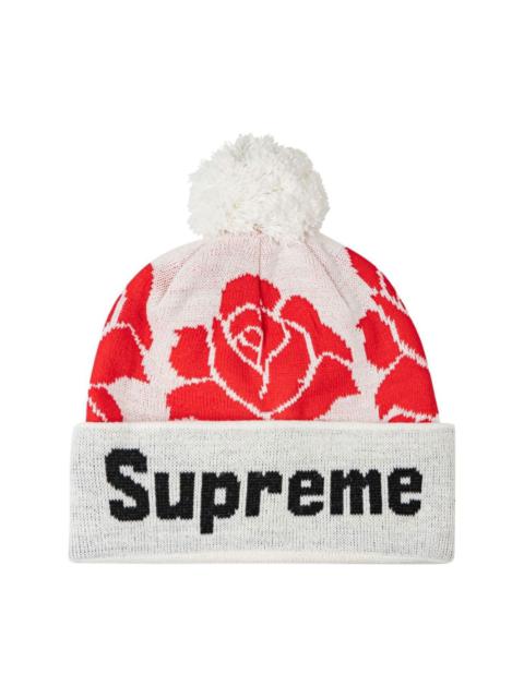 Rose knit beanie