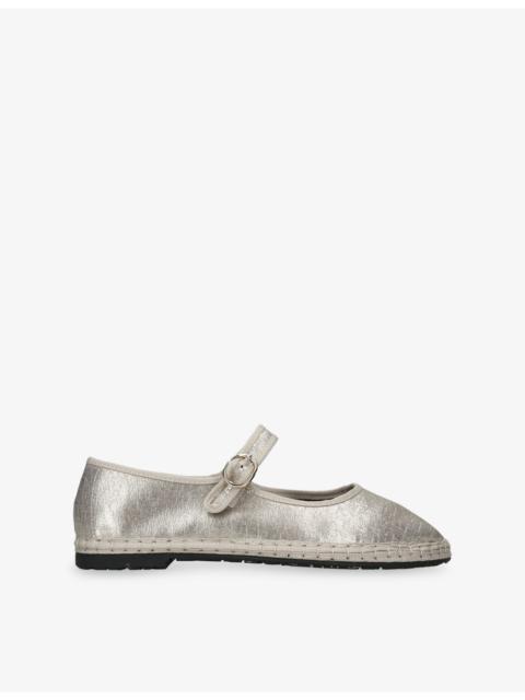 FLABELUS Flor Leather Mary-Jane Flats