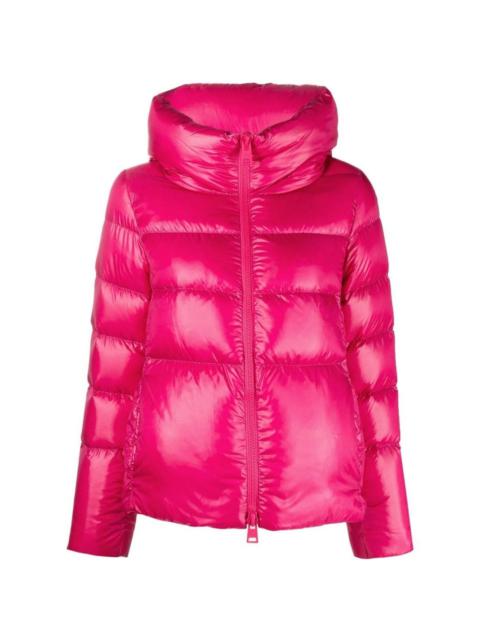 spread-collar zip-up puffer jacket