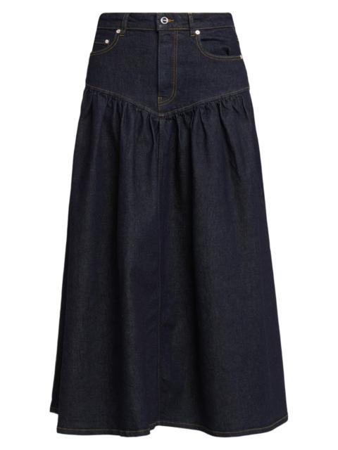 GANNI Women's Stretch Denim Maxi Skirt - Rinse