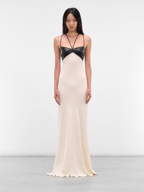 ANNA OCTOBER White Contrast Bust Maxi Gown