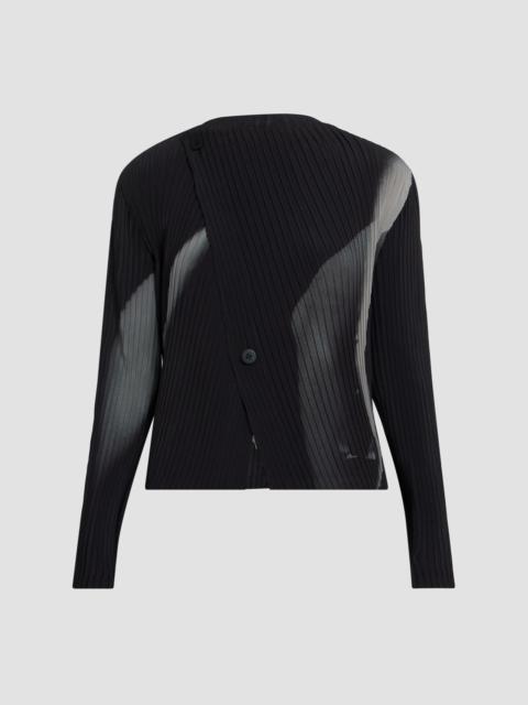 ISSEY MIYAKE Women's Hands of Lover Printed Pleated Cardigan - Black Hued