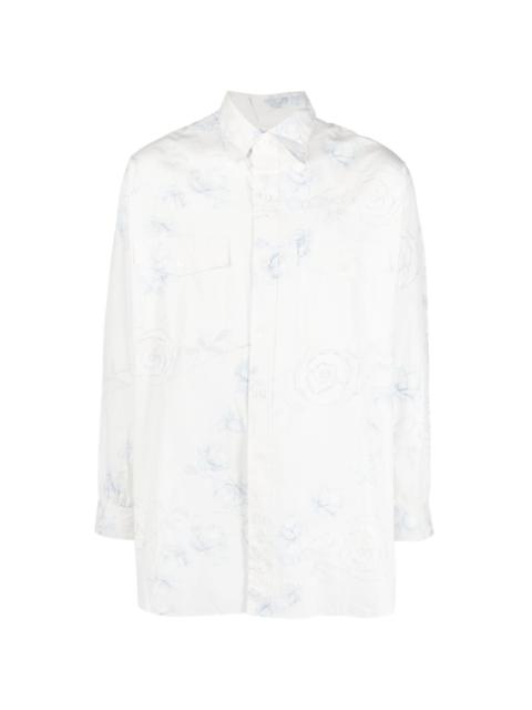 Yohji Yamamoto floral-print cotton shirt