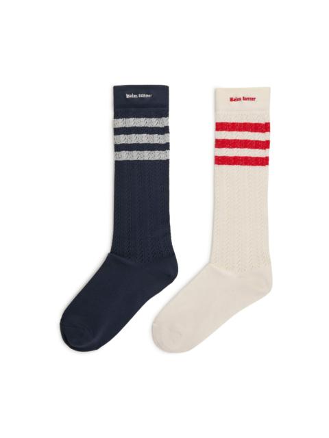 adidas WB CREW HIGH SOCK - CREAM WHITE / NAVY