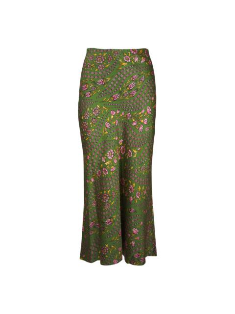 Clover floral-print maxi skirt