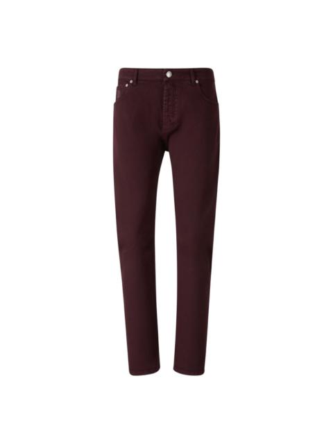 embroidered-pocket jeans