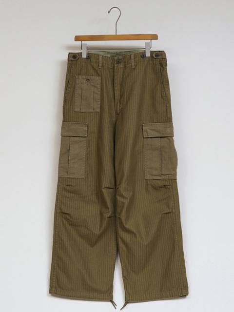 Army Cargo Pant Nano Pigment Herringbone Twill in Green