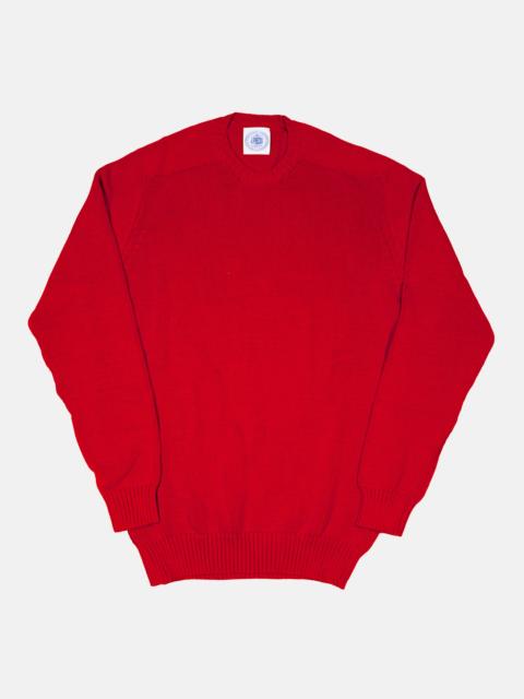 J. PRESS MADE-IN-SCOTLAND RED COTTON CREWNECK SWEATER