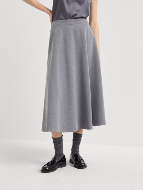 Stretch cotton couture interlock midi circle skirt