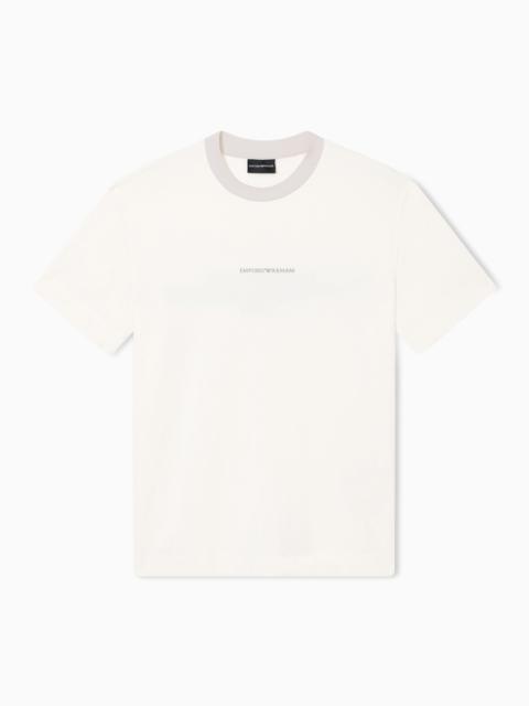 EMPORIO ARMANI HEAVY JERSEY T-SHIRT WITH EA GENERATION EMBROIDERY