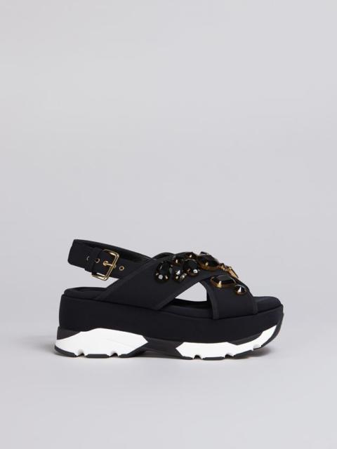 Marni BLACK WEDGE IN TECHNICAL FABRIC