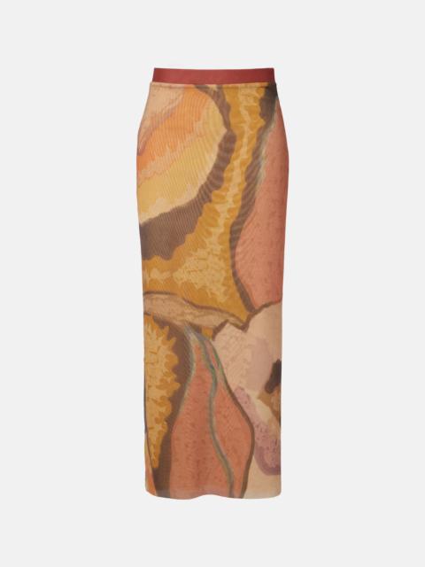 SIR. Printed mesh maxi skirt