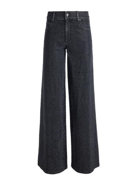 Alice + Olivia TRISH LOW RISE EMBELLISHED BAGGY JEAN