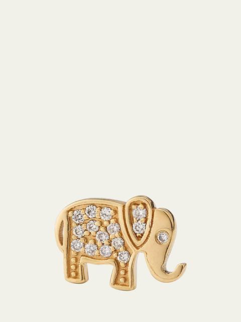 SYDNEY EVAN 14k Yellow Gold Diamond Elephant Stud Earring, Single