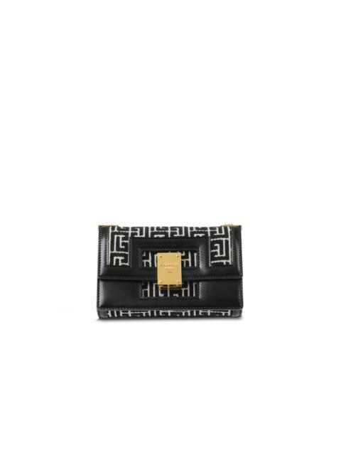 Balmain Small-sized bicolor jacquard 1945 Heritage bag