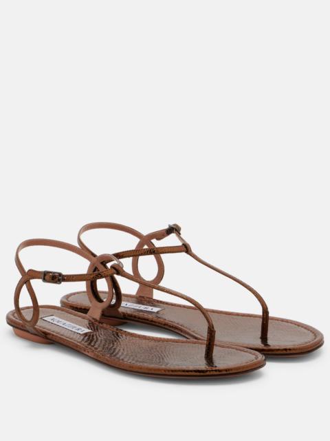 AQUAZZURA Almost Bare snake-effect leather sandals