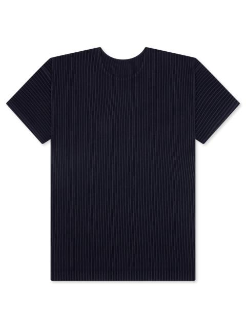 ISSEY MIYAKE PLEATED T-SHIRT - BLUE