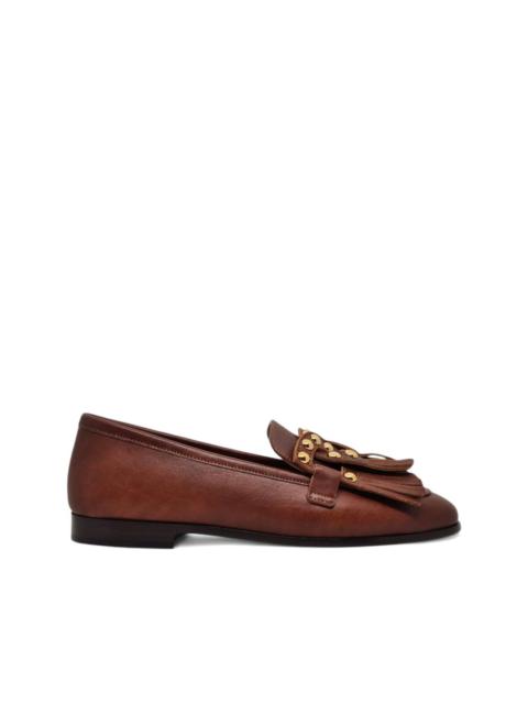 CASADEI fringe-embellished studded loafers