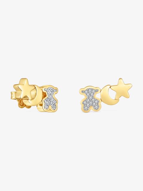 TOUS 18K gold vermeil Climber earrings with diamonds TOUS 1950