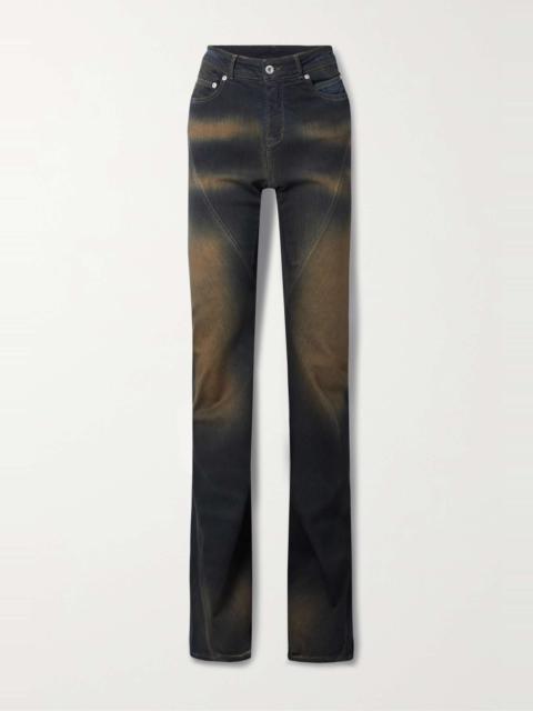 Rick Owens Distressed high-rise flared jeans