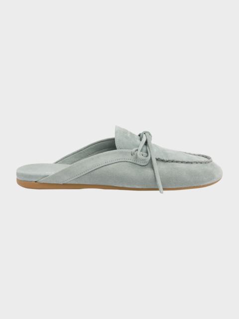 Miu Miu Sabot Suede Moccasin Mules