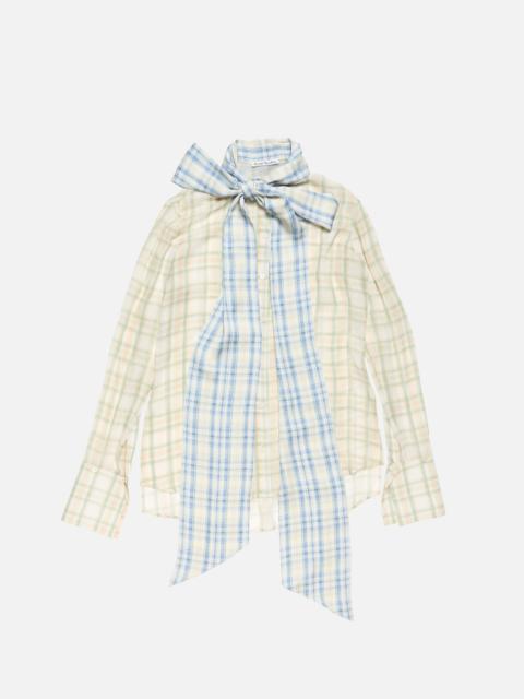 Acne Studios Silk blouse with scarf - Green/orange