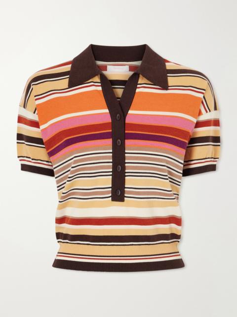 FAITHFULL Sable Striped Jersey Polo Shirt
