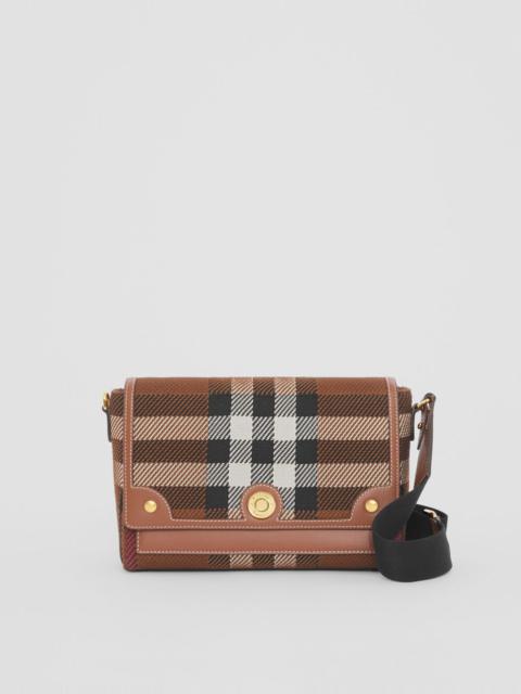 Knitted Check and Leather Note Crossbody Bag