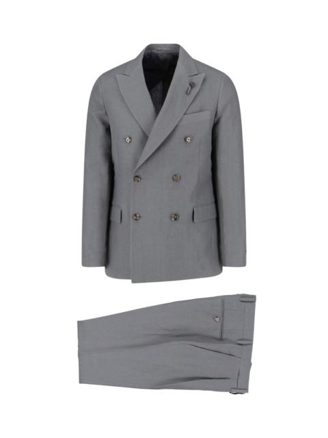 LARDINI DOUBLE-BREASTED LINEN SUIT