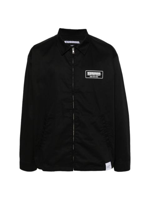 logo-print spread-collar jacket