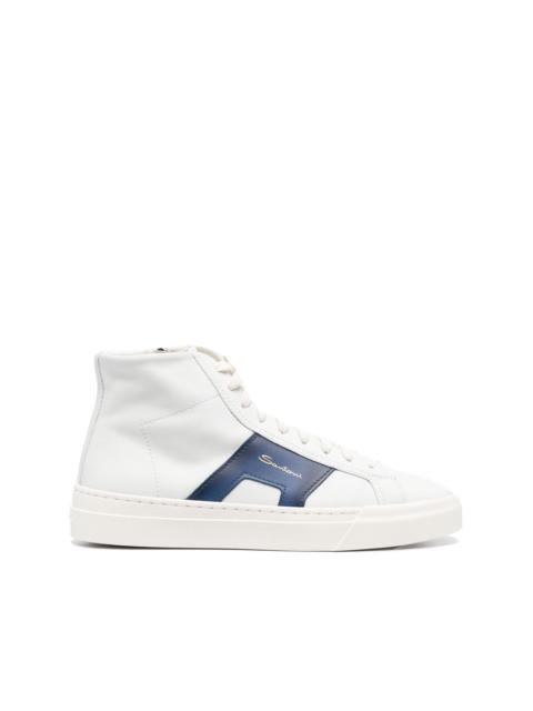 double-buckle leather sneakers