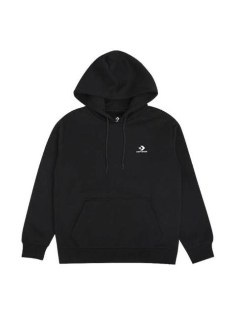 (WMNS) Converse Embroidered Star Chevron Pullover Hoodie 'Black' 10020872-A01