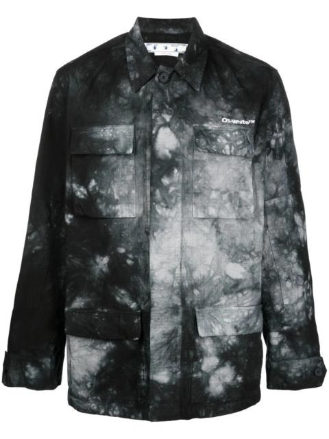 bleach-effect shirt-jacket