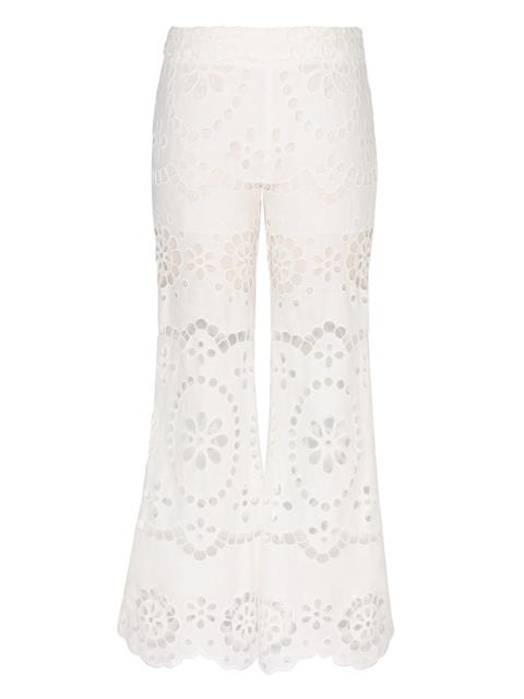 Zimmermann LEXI EMBROIDERED FLARE PANT