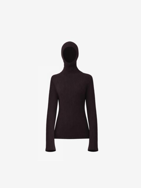 The Frankie Shop Larice Hooded Knit Top - Brown